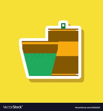 Paper sticker on stylish background can of soda vector image