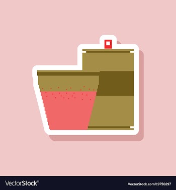 Paper sticker on stylish background can of soda vector image
