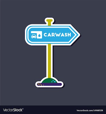 Paper sticker on stylish background car wash sign vector image
