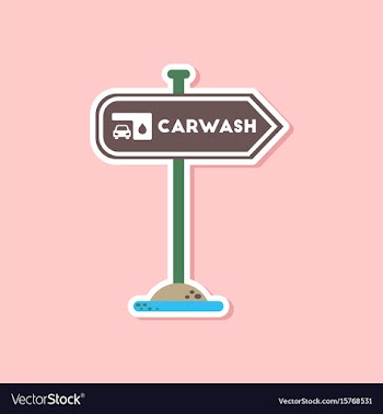 Paper sticker on stylish background car wash sign vector image