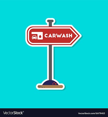 Paper sticker on stylish background car wash sign vector image