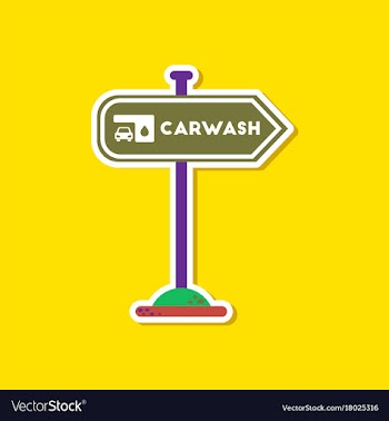 Paper sticker on stylish background car wash sign vector image