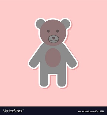 Paper sticker on stylish background cartoon bear vector image