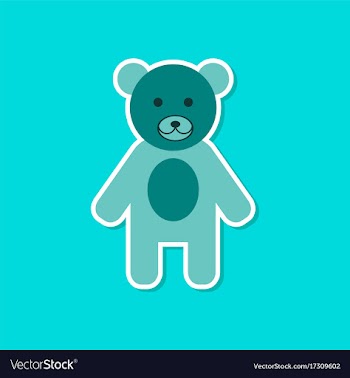 Paper sticker on stylish background cartoon bear vector image
