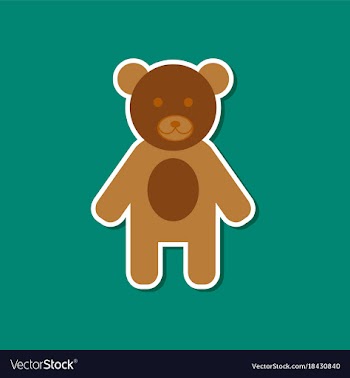 Paper sticker on stylish background cartoon bear vector image