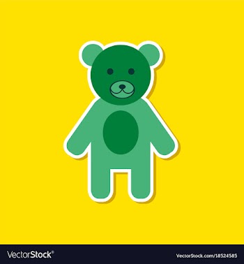 Paper sticker on stylish background cartoon bear vector image