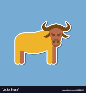 Paper sticker on stylish background cartoon bull vector image