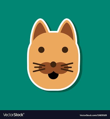 Paper sticker on stylish background cartoon cat vector image