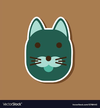 Paper sticker on stylish background cartoon cat vector image