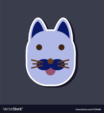 Paper sticker on stylish background cartoon cat vector image