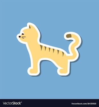 Paper sticker on stylish background cartoon cat vector image