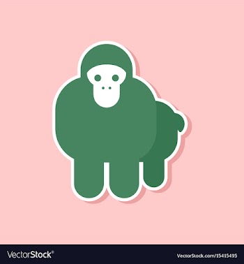 Paper sticker on stylish background cartoon monkey vector image