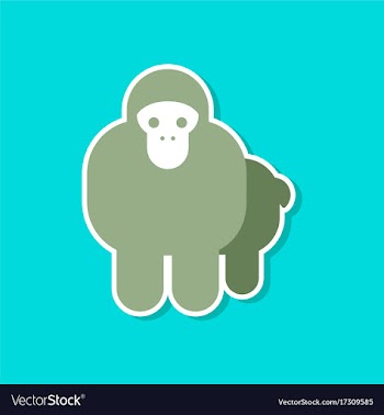 Paper sticker on stylish background cartoon monkey vector image