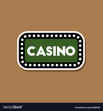 Paper sticker on stylish background casino sign vector image