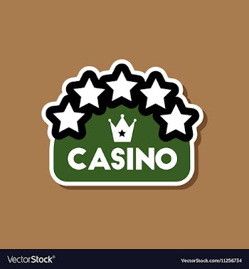 Paper sticker on stylish background casino sign vector image