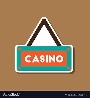 Paper sticker on stylish background casino sign vector image