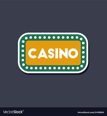 Paper sticker on stylish background casino sign vector image