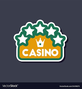 Paper sticker on stylish background casino sign vector image