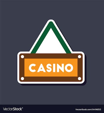 Paper sticker on stylish background casino sign vector image