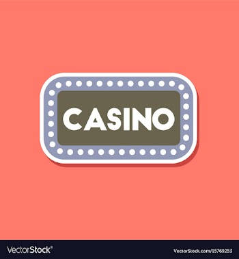 Paper sticker on stylish background casino sign vector image