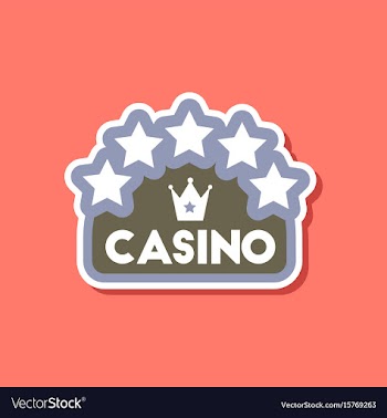 Paper sticker on stylish background casino sign vector image