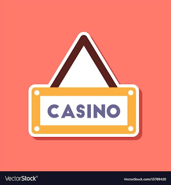 Paper sticker on stylish background casino sign vector image
