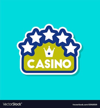 Paper sticker on stylish background casino sign vector image