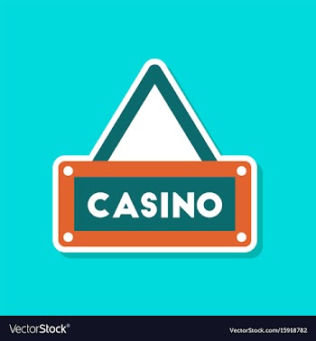 Paper sticker on stylish background casino sign vector image