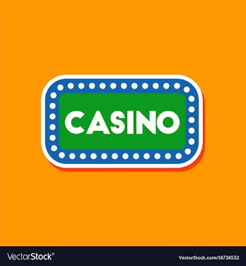 Paper sticker on stylish background casino sign vector image