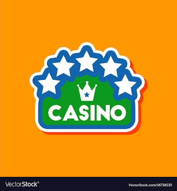 Paper sticker on stylish background casino sign vector image