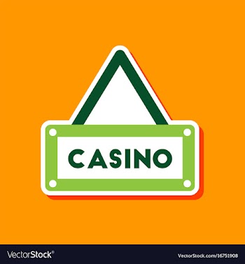 Paper sticker on stylish background casino sign vector image