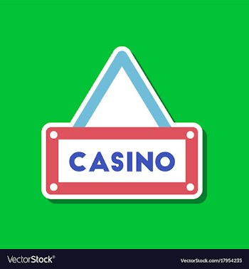 Paper sticker on stylish background casino sign vector image