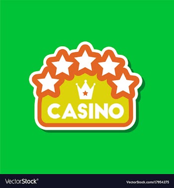 Paper sticker on stylish background casino sign vector image