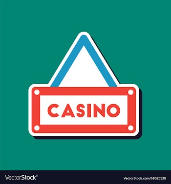 Paper sticker on stylish background casino sign vector image