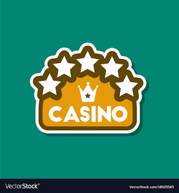 Paper sticker on stylish background casino sign vector image