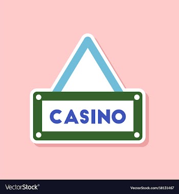Paper sticker on stylish background casino sign vector image