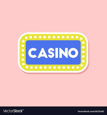 Paper sticker on stylish background casino sign vector image