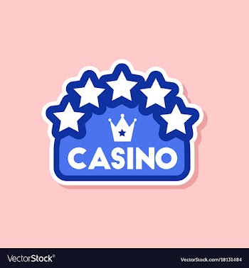 Paper sticker on stylish background casino sign vector image