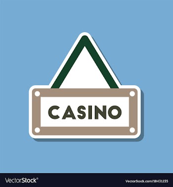 Paper sticker on stylish background casino sign vector image