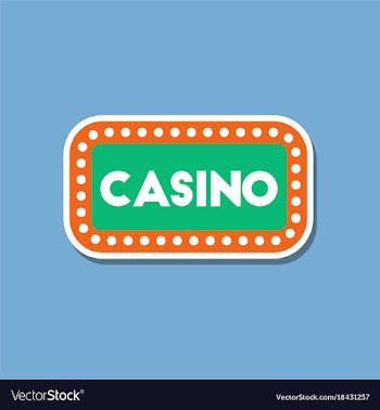 Paper sticker on stylish background casino sign vector image