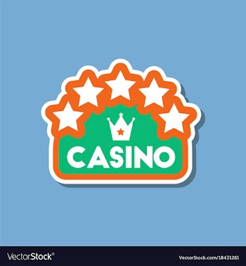 Paper sticker on stylish background casino sign vector image
