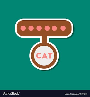 Paper sticker on stylish background cat collar vector image