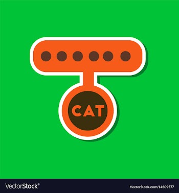 Paper sticker on stylish background cat collar vector image
