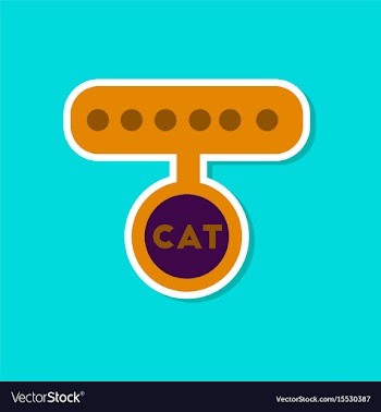 Paper sticker on stylish background cat collar vector image