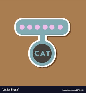 Paper sticker on stylish background cat collar vector image