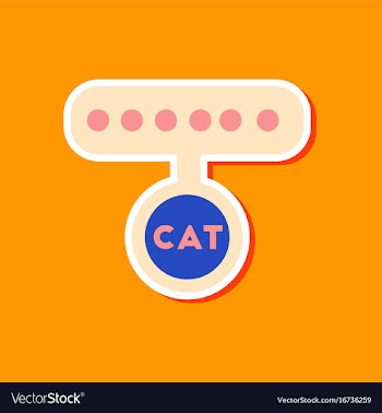 Paper sticker on stylish background cat collar vector image