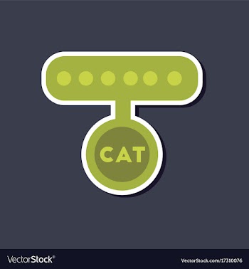 Paper sticker on stylish background cat collar vector image