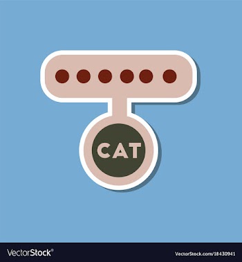 Paper sticker on stylish background cat collar vector image