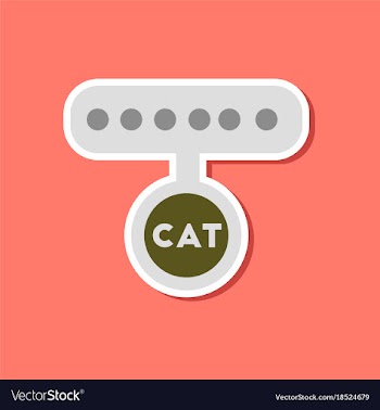 Paper sticker on stylish background cat collar vector image