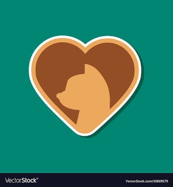 Paper sticker on stylish background cat heart vector image